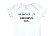 Load image into Gallery viewer, 18  Embroidered Baby Bodysuit First Christmas