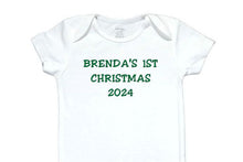 Load image into Gallery viewer, 16  Embroidered Baby Bodysuit First Christmas