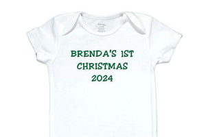 18  Embroidered Baby Bodysuit First Christmas