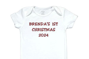 16  Embroidered Baby Bodysuit First Christmas
