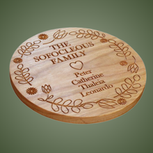 Charger l&#39;image dans la galerie, TR426C Trivet Family &amp; Children Names with Heart