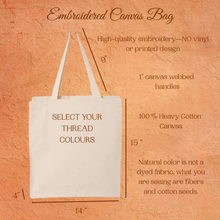 Load image into Gallery viewer, Personalized Embroidered  Fall Tree Canvas Tote Bag, Reusable Everyday Bag