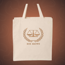 Charger l'image dans la galerie, Personalized Embroidered Lawyer Canvas Tote Bag, Custom Attorney Gifts, Law School Graduate Gift, Bags
