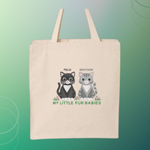 Load image into Gallery viewer, Personalized Cat Embroidered Cotton Canvas Tote Bag,  Cotton Shopping Bag, Reusable Everyday Tote