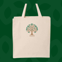 Charger l'image dans la galerie, Personalized Embroidered Summer Tree Canvas Tote Bag, Reusable Everyday Bag