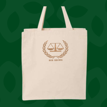 Load image into Gallery viewer, Personalized Embroidered Lawyer Canvas Tote Bag, Custom Attorney Gifts, Law School Graduate Gift, Bags