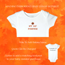 Charger l'image dans la galerie, Pumpkin Baby Sweater, Halloween Personalized Knitted Infant Cardigan, Custom Shower Gift