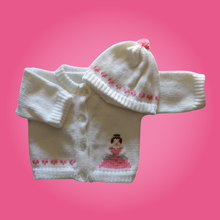 Load image into Gallery viewer, Princess Baby Sweater, Personalized Knitted Infant Cardigan, Custom Shower Gift