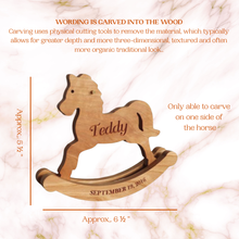 Load image into Gallery viewer, Personalized Wooden Rocking Horse Nursery Decor