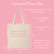 Load image into Gallery viewer, Personalized Grandma Embroidered Cotton Canvas Tote Bag,  Cotton Shopping Bag, Reusable Everyday Tote