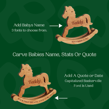 Load image into Gallery viewer, Personalized Wooden Rocking Horse Nursery Decor