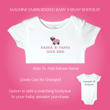 Load image into Gallery viewer, Sheep Baby Sweater, Personalized Knitted Infant Cardigan, Lamb Clothing,  Shower Gift