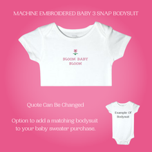 Load image into Gallery viewer, Flowers Baby Sweater, Personalized Knitted Infant Cardigan, Floral Shower Gift