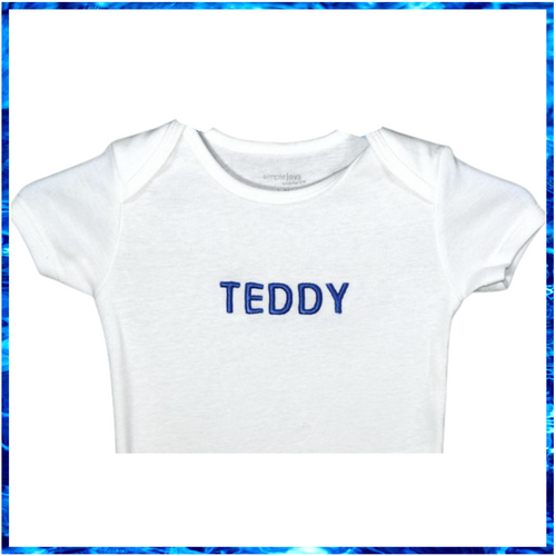 02   Embroidered  Baby Bodysuit Name