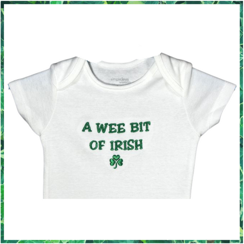 07  Embroidered  Baby Bodysuit Irish