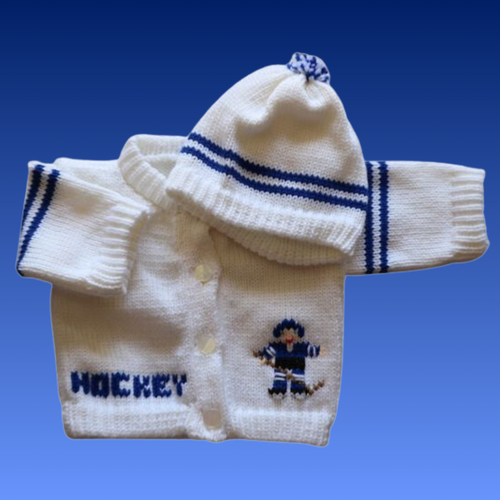 0225  Sweater Hockey Blue Stripes