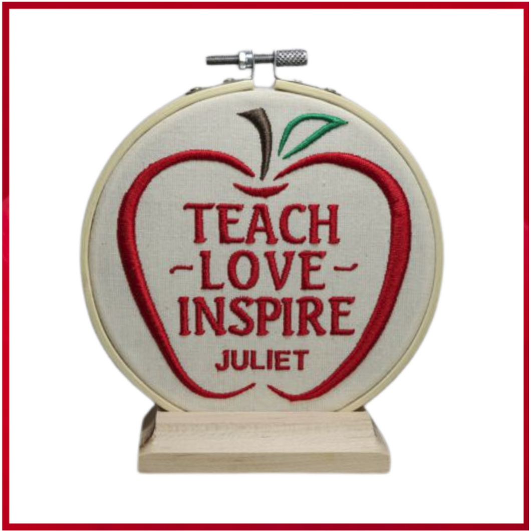 515 Teacher Embroidered Hoop Art