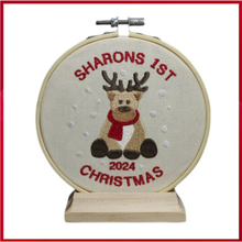 Load image into Gallery viewer, 510 Babys First Christmas Embroidered Hoop Art