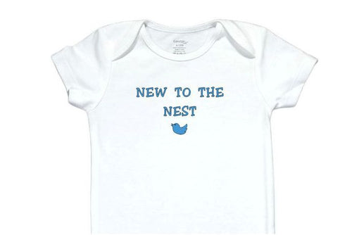 41  Embroidered Baby Bodysuit Blue Bird