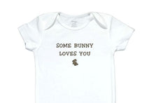 Load image into Gallery viewer, 04  Embroidered Baby Onesie Grey Bunny