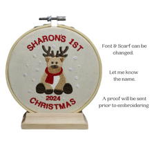 Load image into Gallery viewer, 510 Babys First Christmas Embroidered Hoop Art