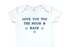 27  Embroidered Baby Bodysuit Moon & Back