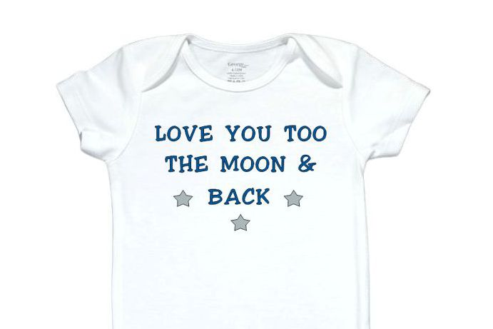27  Embroidered Baby Bodysuit Moon & Back
