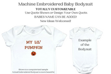 Load image into Gallery viewer, 31  Embroidered Baby Onesie Pumpkin