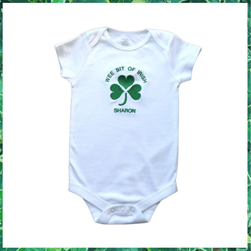 07  Embroidered  Baby Bodysuit Irish