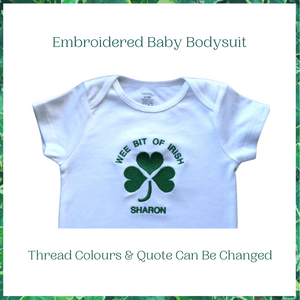 07  Embroidered  Baby Bodysuit Irish