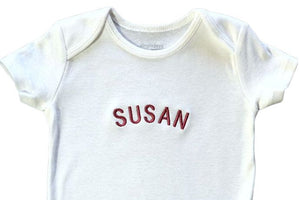 01B   Embroidered  Baby Bodysuit Names