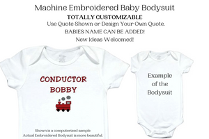 32  Embroidered Baby Bodysuit Train