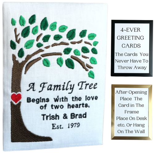 002 Family Tree Wedding Embroidered Greeting Card